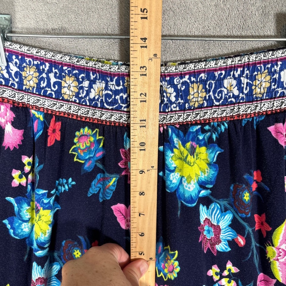 Anthropologie Zadie Sleep Pants Floral Wide Leg Navy Pink High Rise Stretch S - Picture 12 of 16